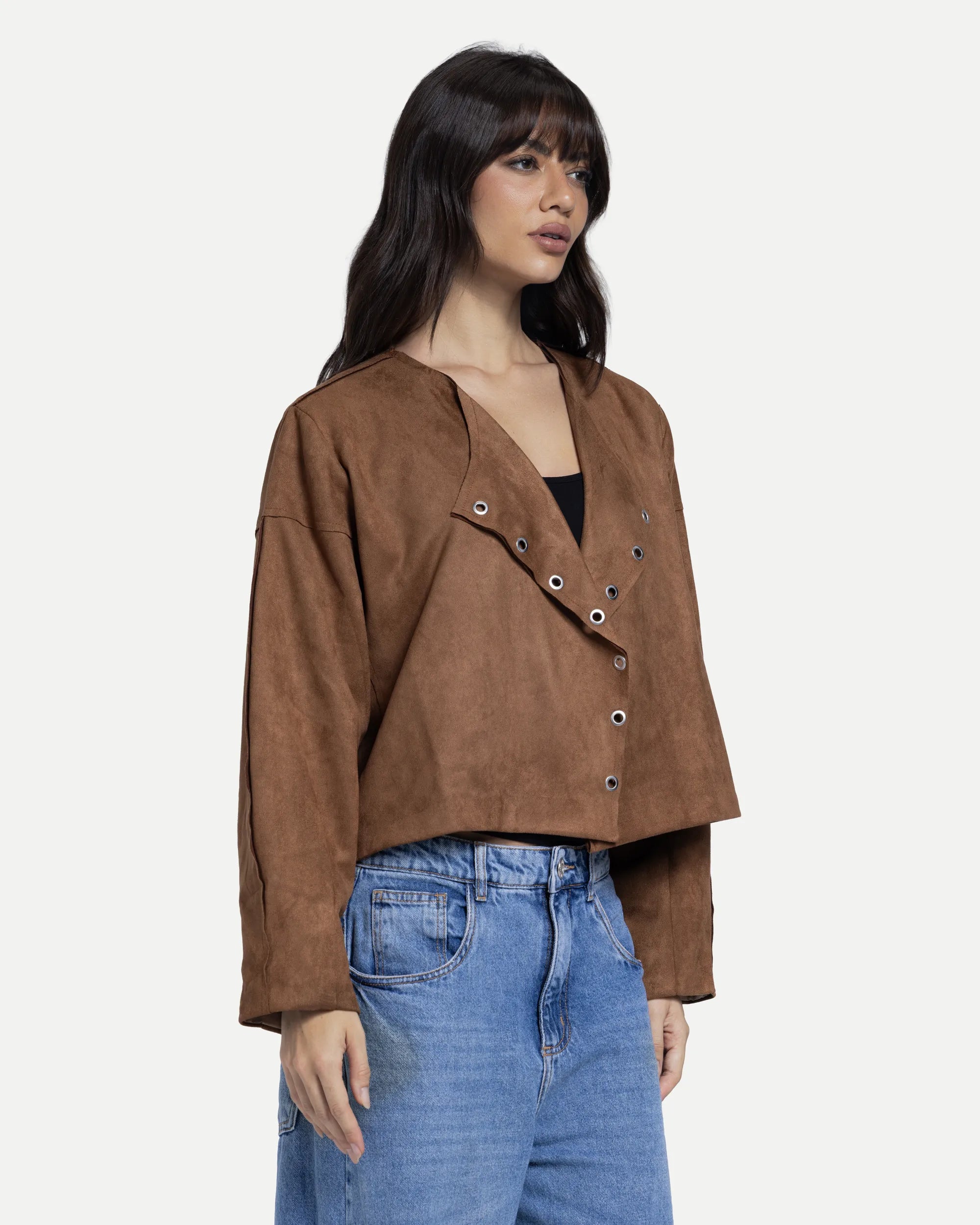 Luna Suede Top -Brown