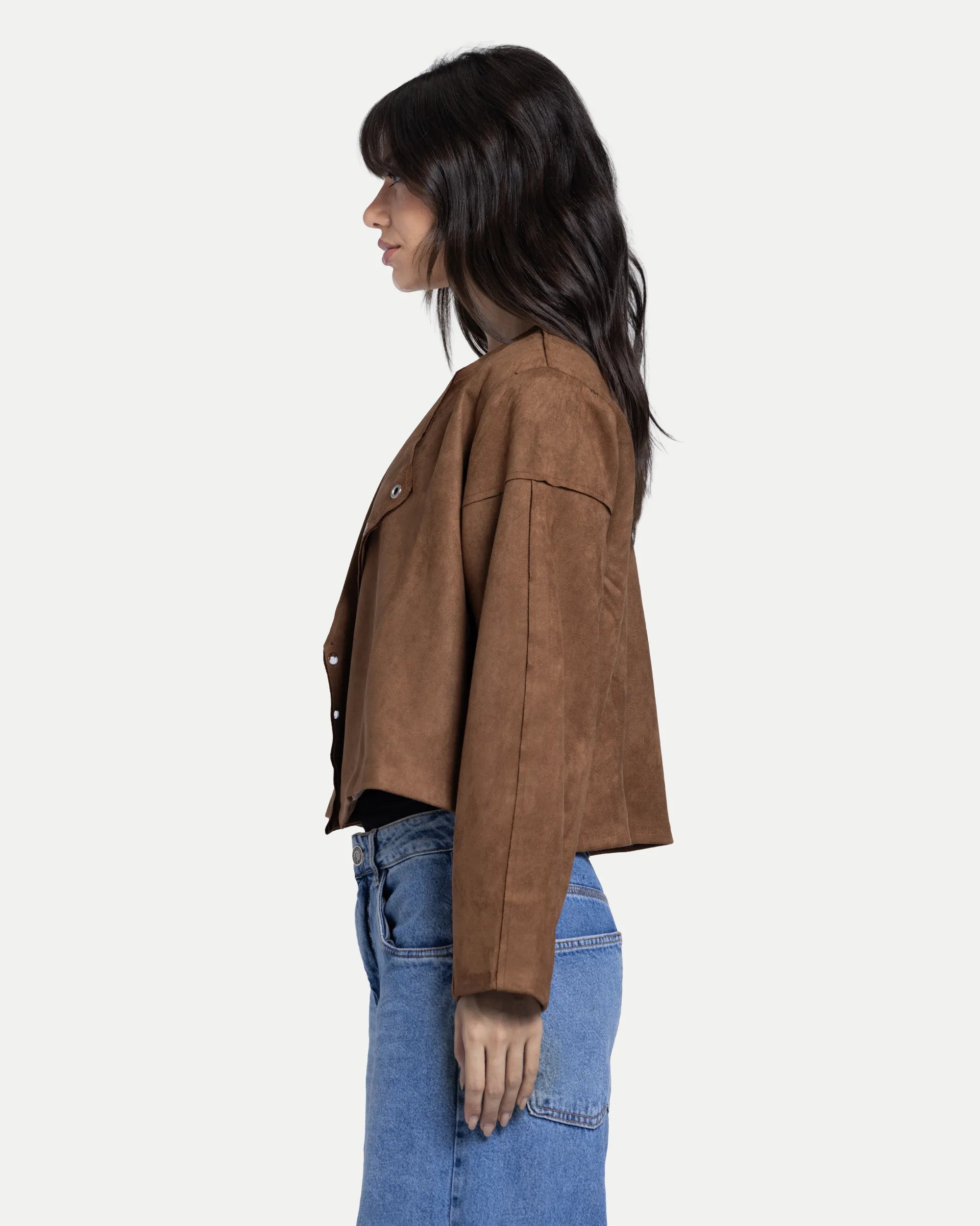 Luna Suede Top -Brown