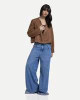 Luna Suede Top -Brown