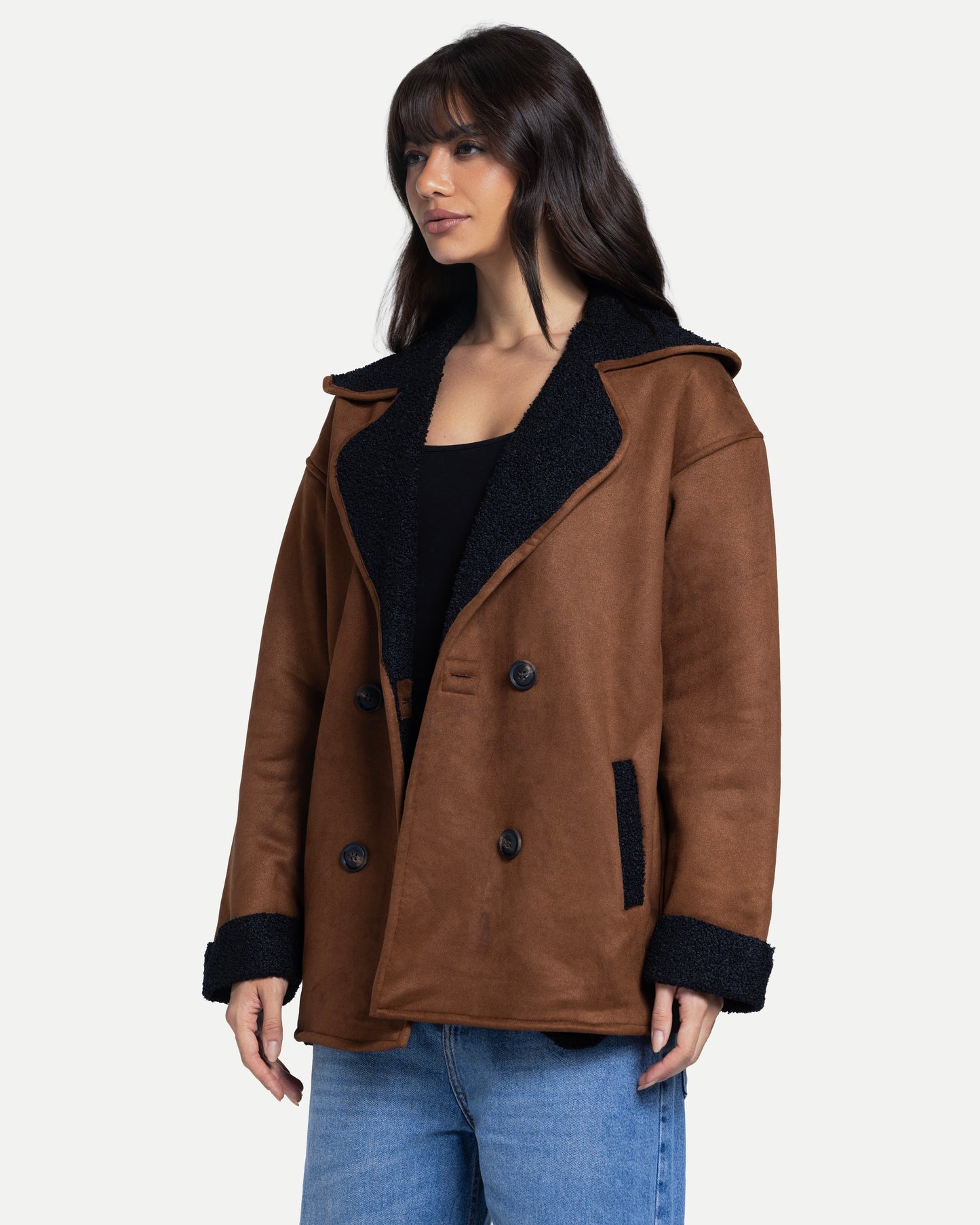 Soft Sherpa Coat -Brown