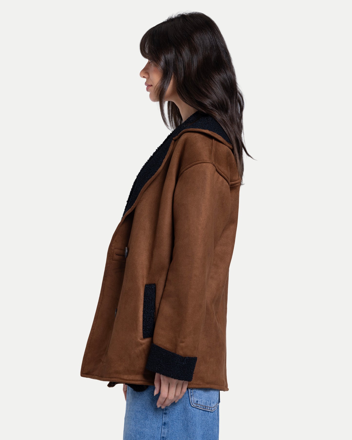 Soft Sherpa Coat -Brown