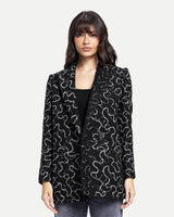 Pattern Blazer -Black