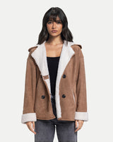 Soft Sherpa Coat -Cafe