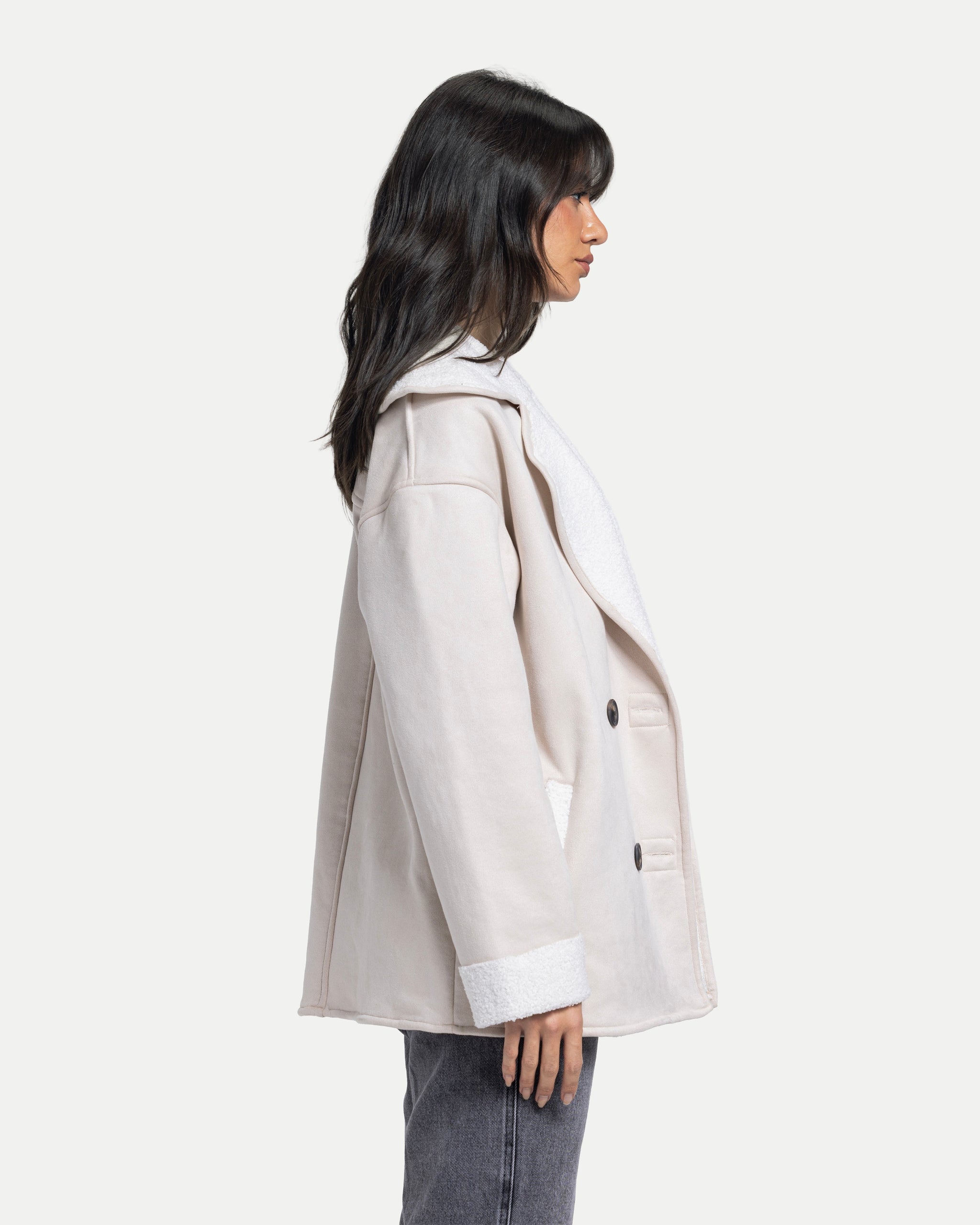 Soft Sherpa Coat -Beige