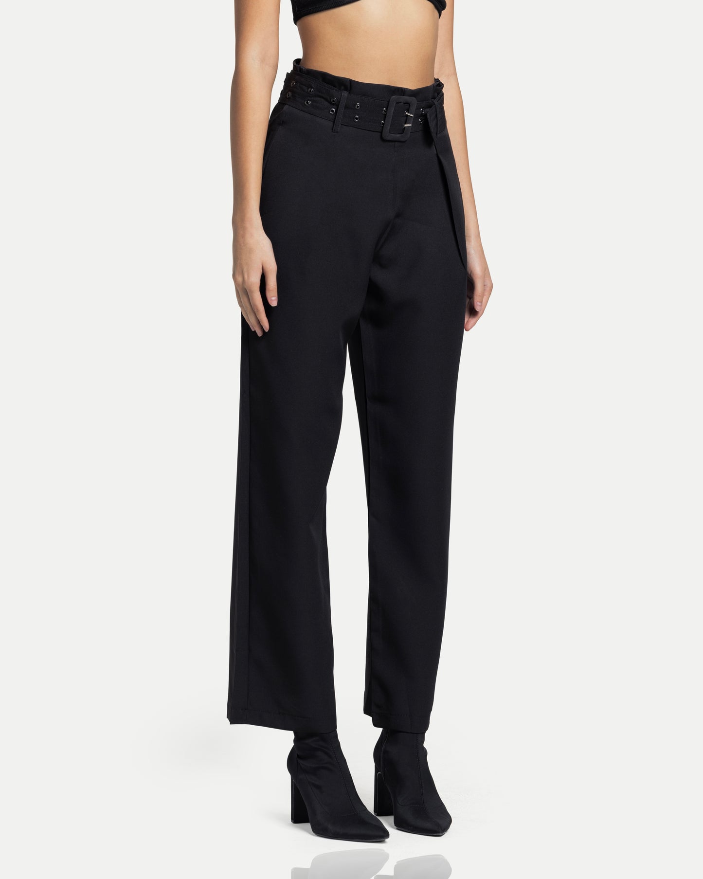Nero Strap Pants -Black