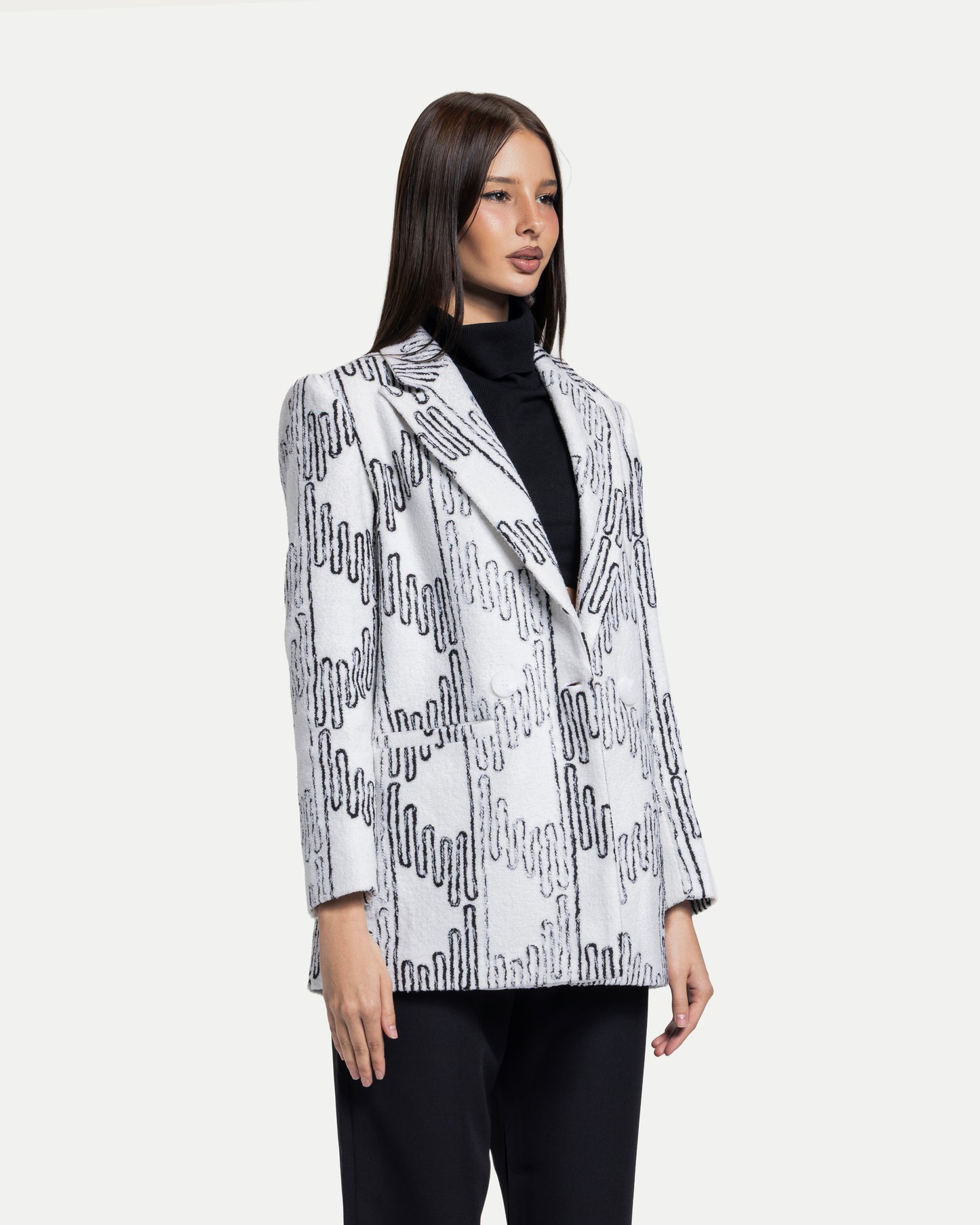 Pattern Blazer -White