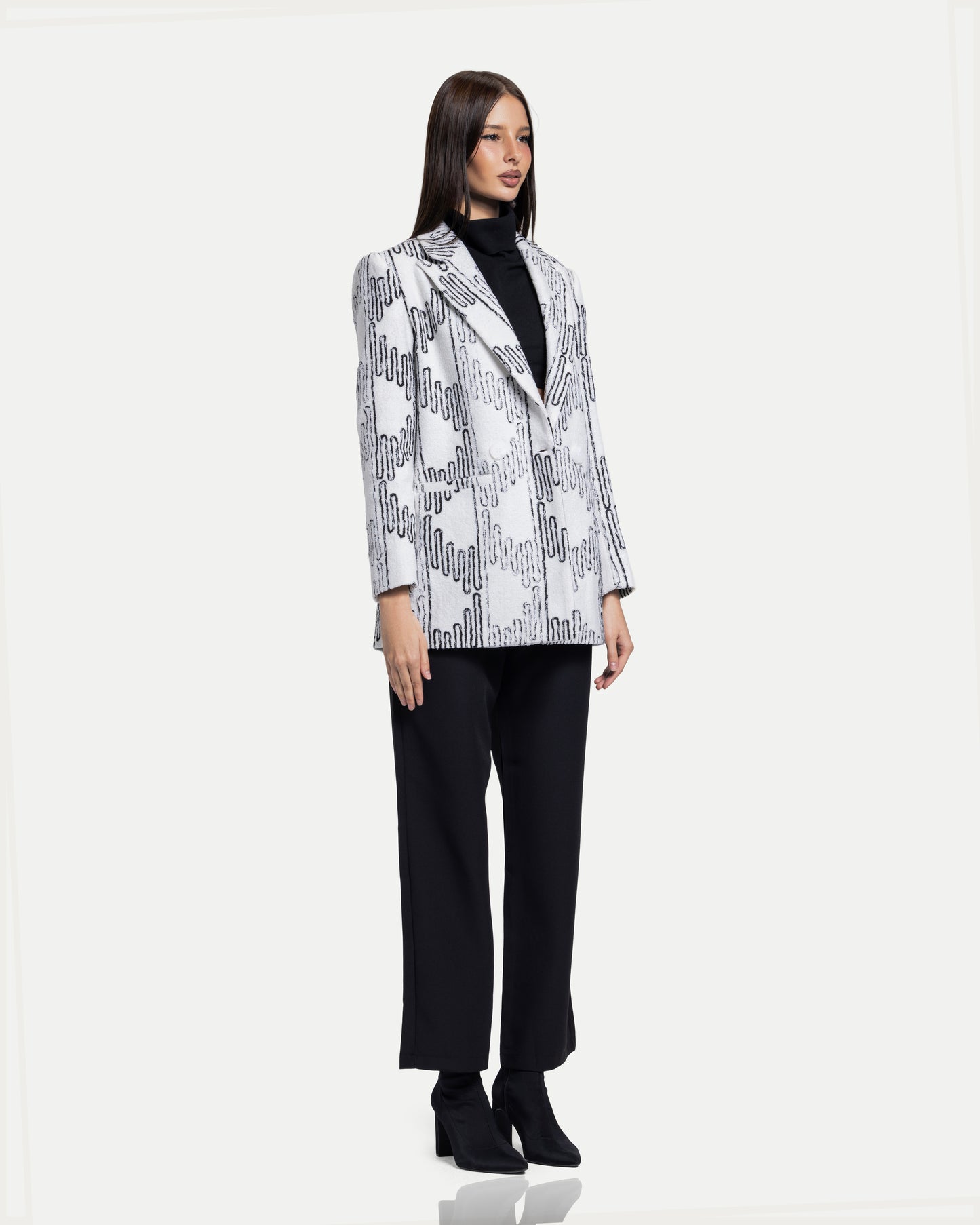 Pattern Blazer -White