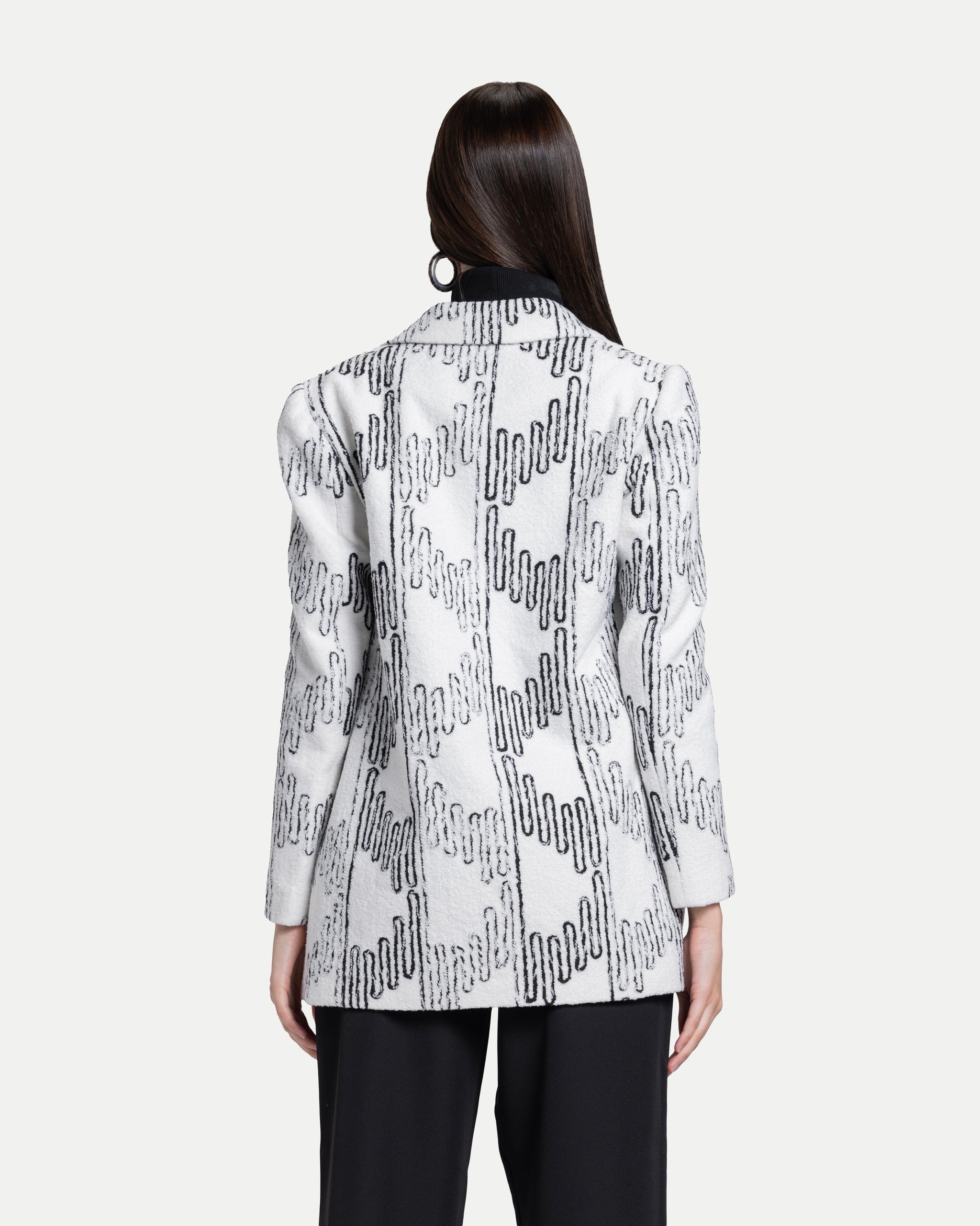 Pattern Blazer -White