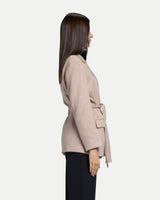 The Soft-Structure Belted Blazer -Beige