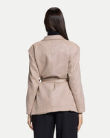 The Soft-Structure Belted Blazer -Beige