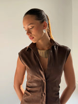 Vanguard Faux Leather Maxi -Brown