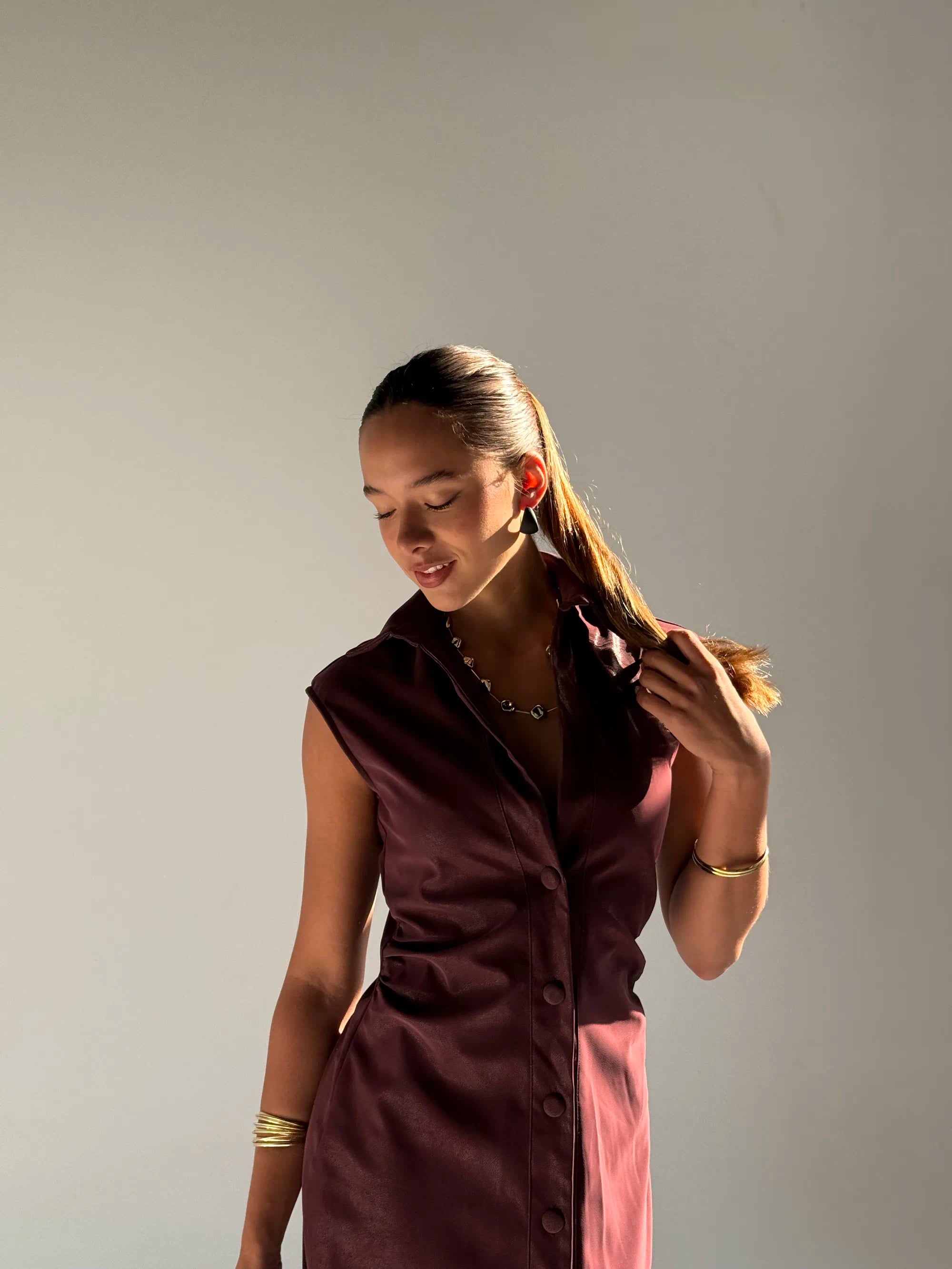 Vanguard Faux Leather Maxi -Burgundy