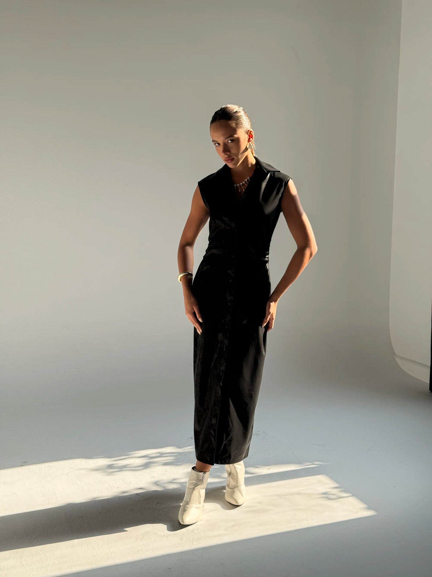 Vanguard Faux Leather Maxi -Black