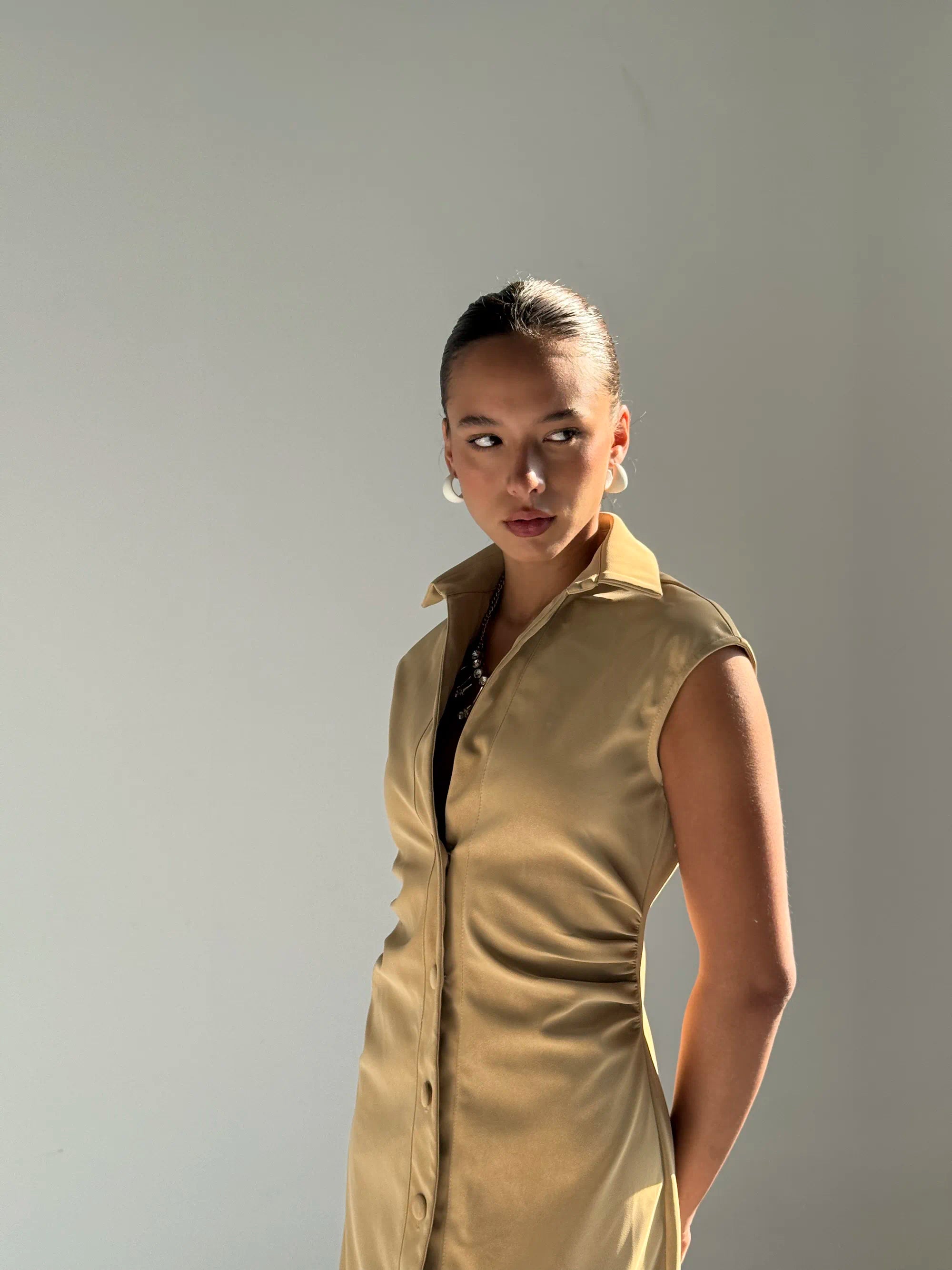 Vanguard Faux Leather Maxi -Beige