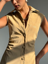 Vanguard Faux Leather Maxi -Beige