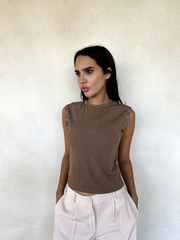 Sleeveless Ring-Detail Top