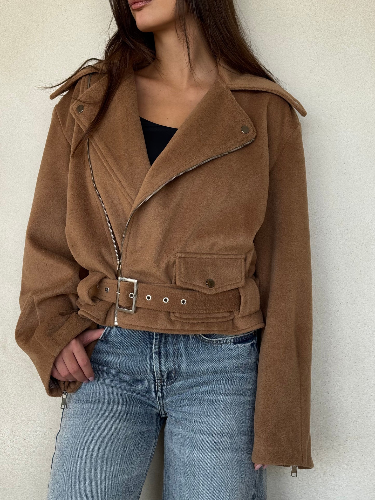 The Suede Biker Nomad Jacket -Brown