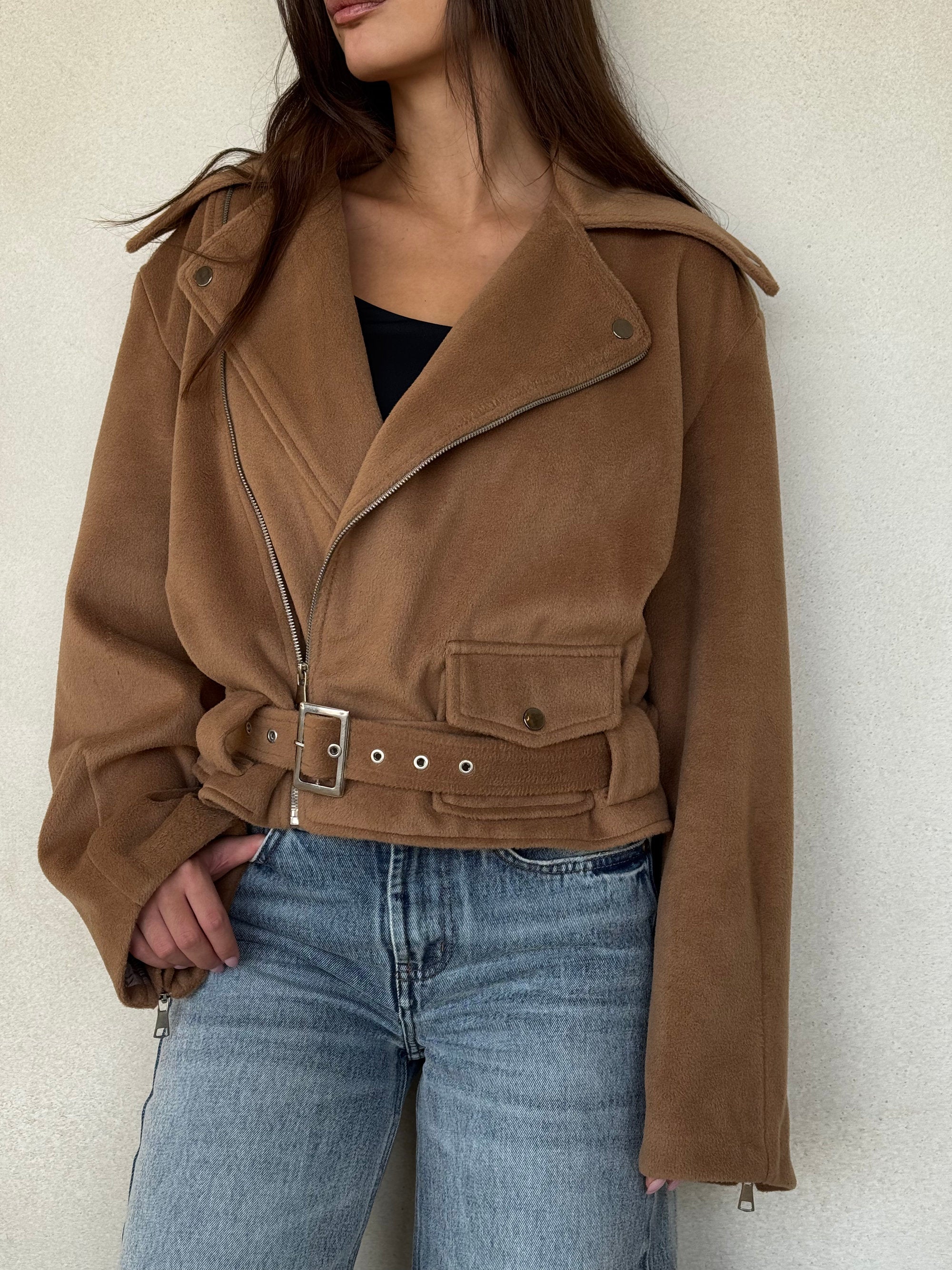 The Suede Biker Nomad Jacket -Brown