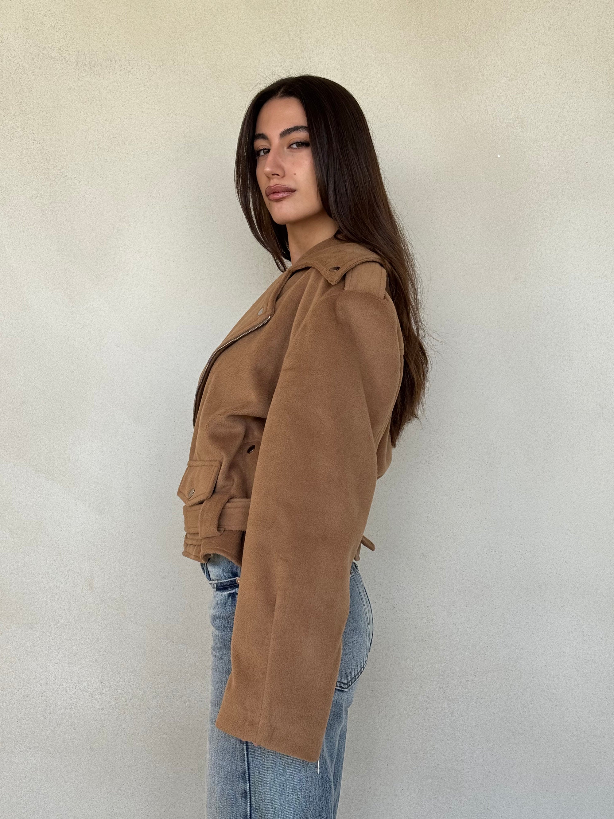The Suede Biker Nomad Jacket -Brown