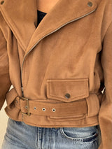 The Suede Biker Nomad Jacket -Brown