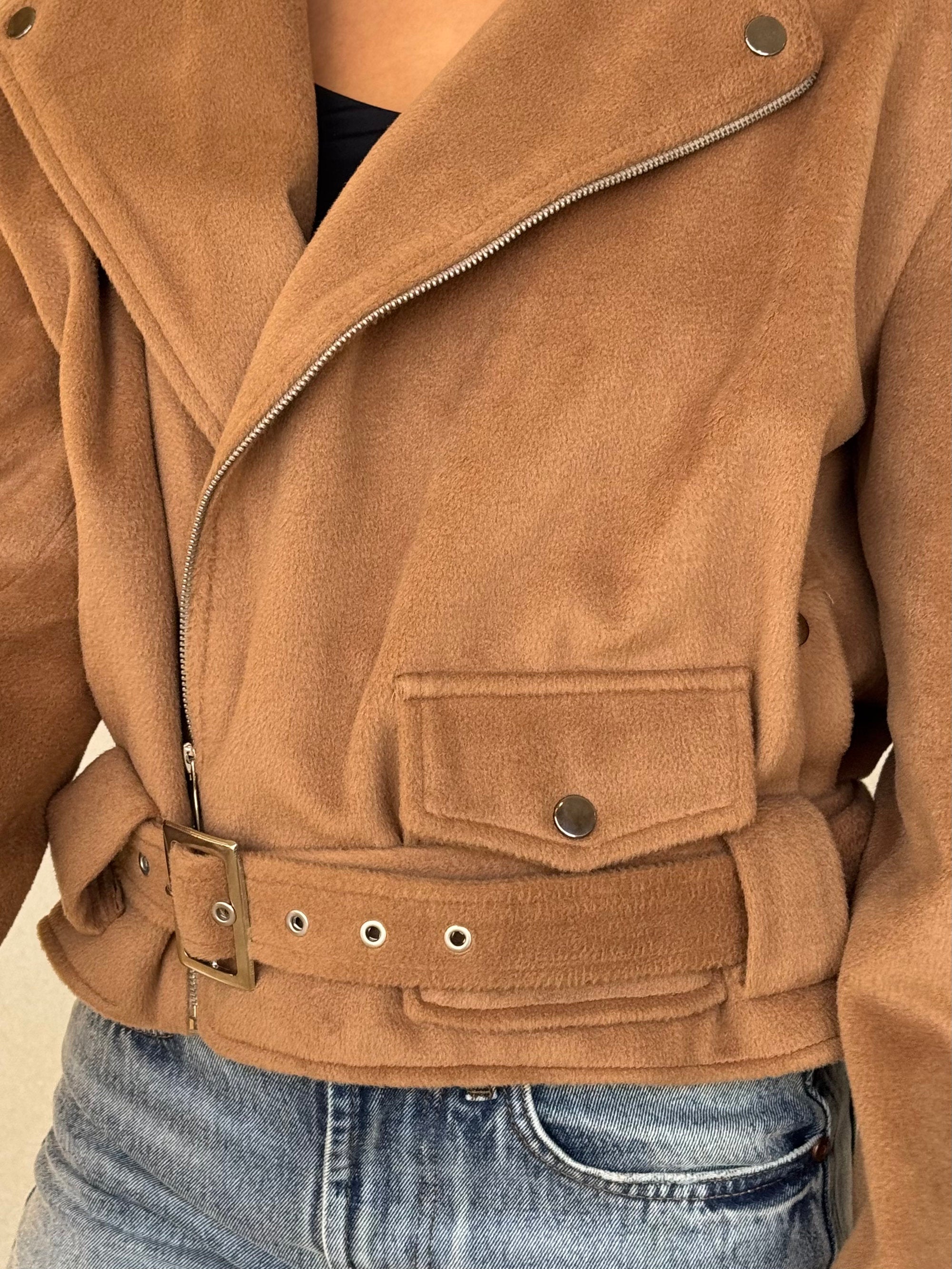 The Suede Biker Nomad Jacket -Brown