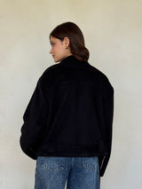 The Suede Biker Nomad Jacket -Black