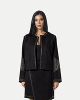 The Night-Star Embellished Suede Jacket -Black
