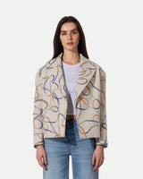 Artline Patterned Wool Jacket -Beige