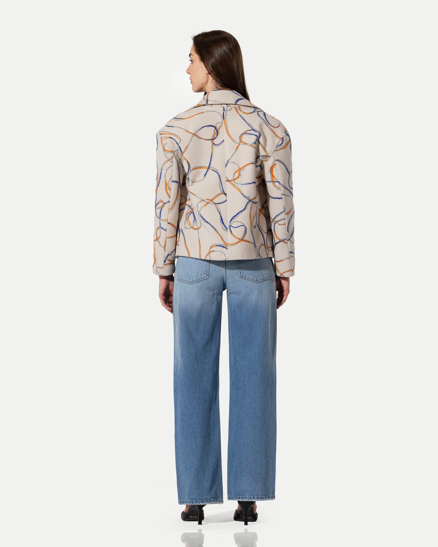 Artline Patterned Wool Jacket -Beige