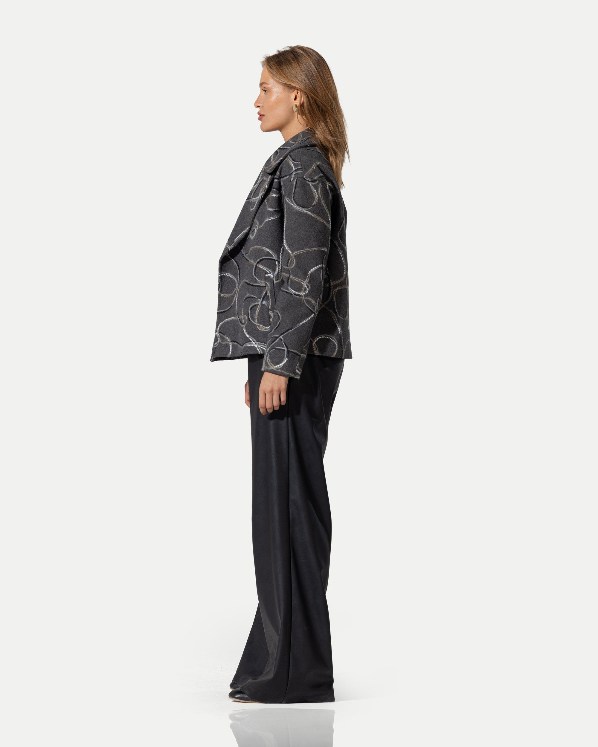 Artline Patterned Wool Jacket -Gray