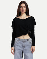 Off-Shoulder Blouse -Black
