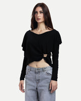 Off-Shoulder Blouse -Black
