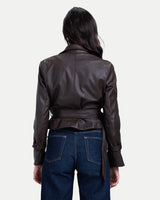 Veda Crop Jacket -Brwon