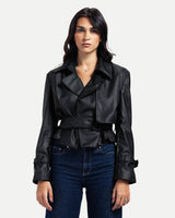 Veda Crop Jacket -Black