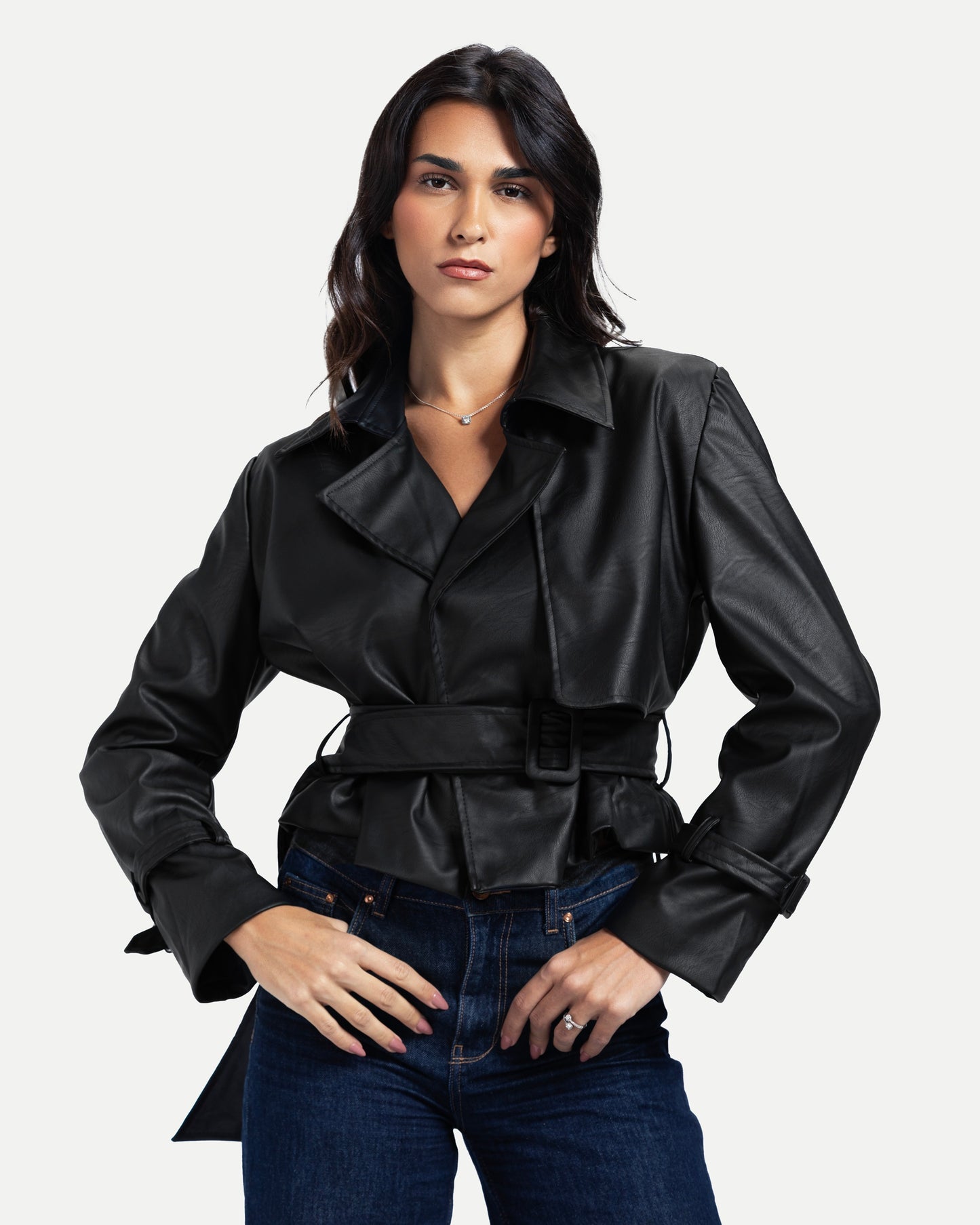 Veda Crop Jacket -Black