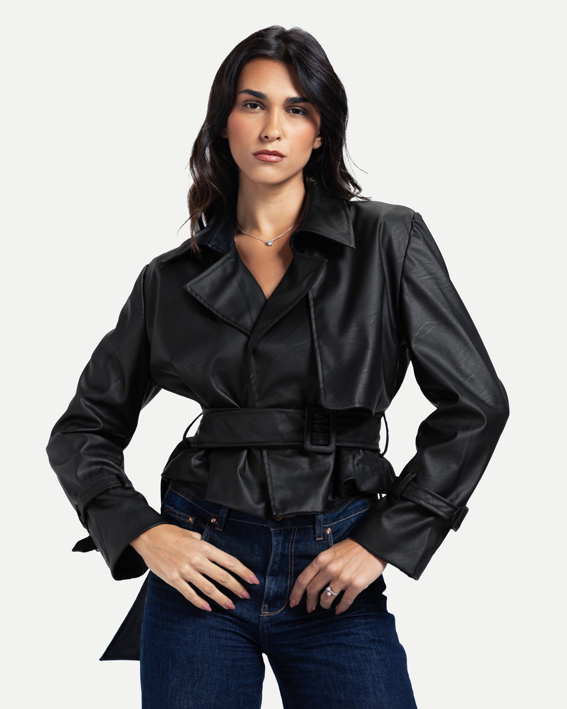 Veda Crop Jacket -Black