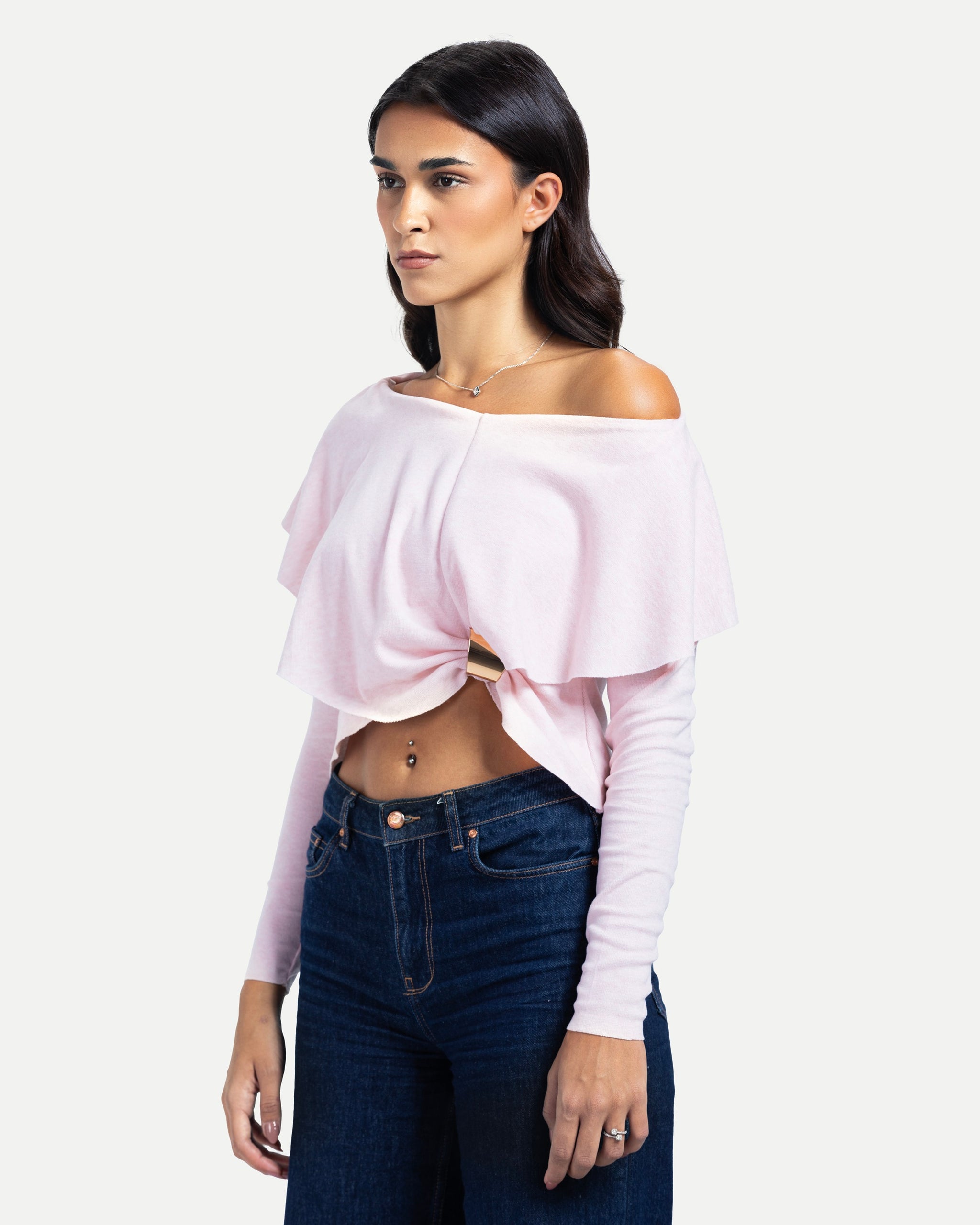 Off-Shoulder Blouse -Pink