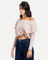 Off-Shoulder Blouse -Beige