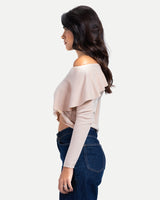 Off-Shoulder Blouse -Beige