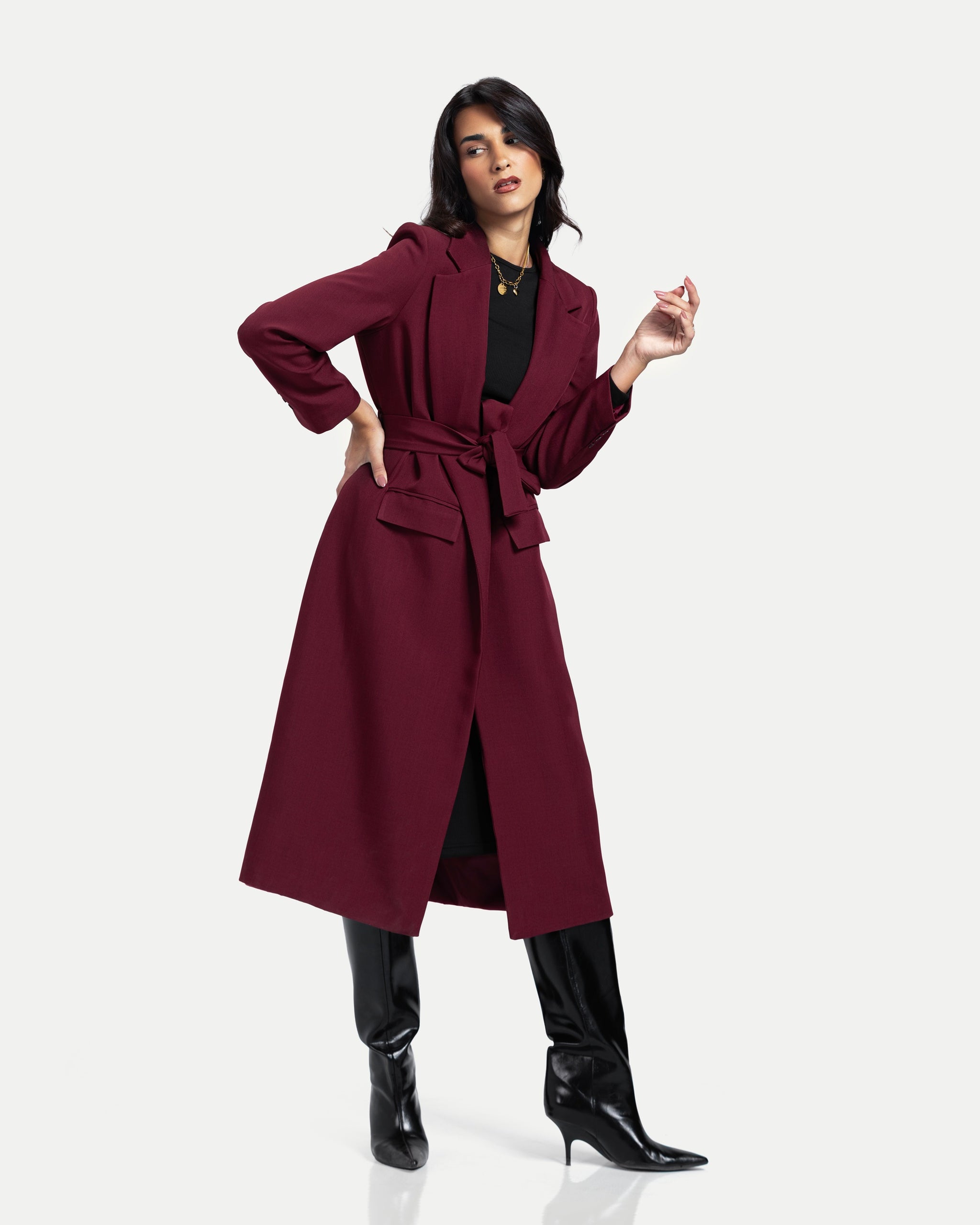 Sorella Coat -Burgundy